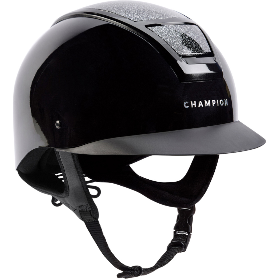 2026 Champion Unisex Insight Glitter Standard Peak Riding Hat INSIGHTGO - Met Black / Sparkle Black